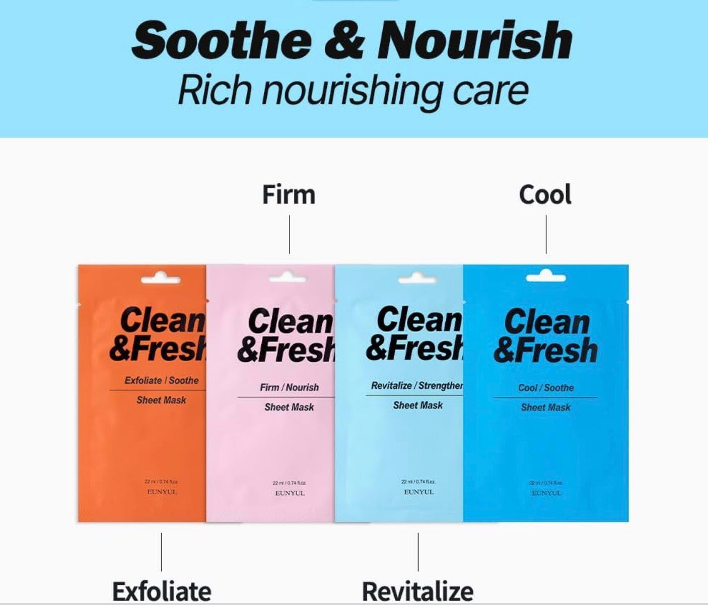EUNYUL Clean & Fresh Sheet Mask 22ml*30ea