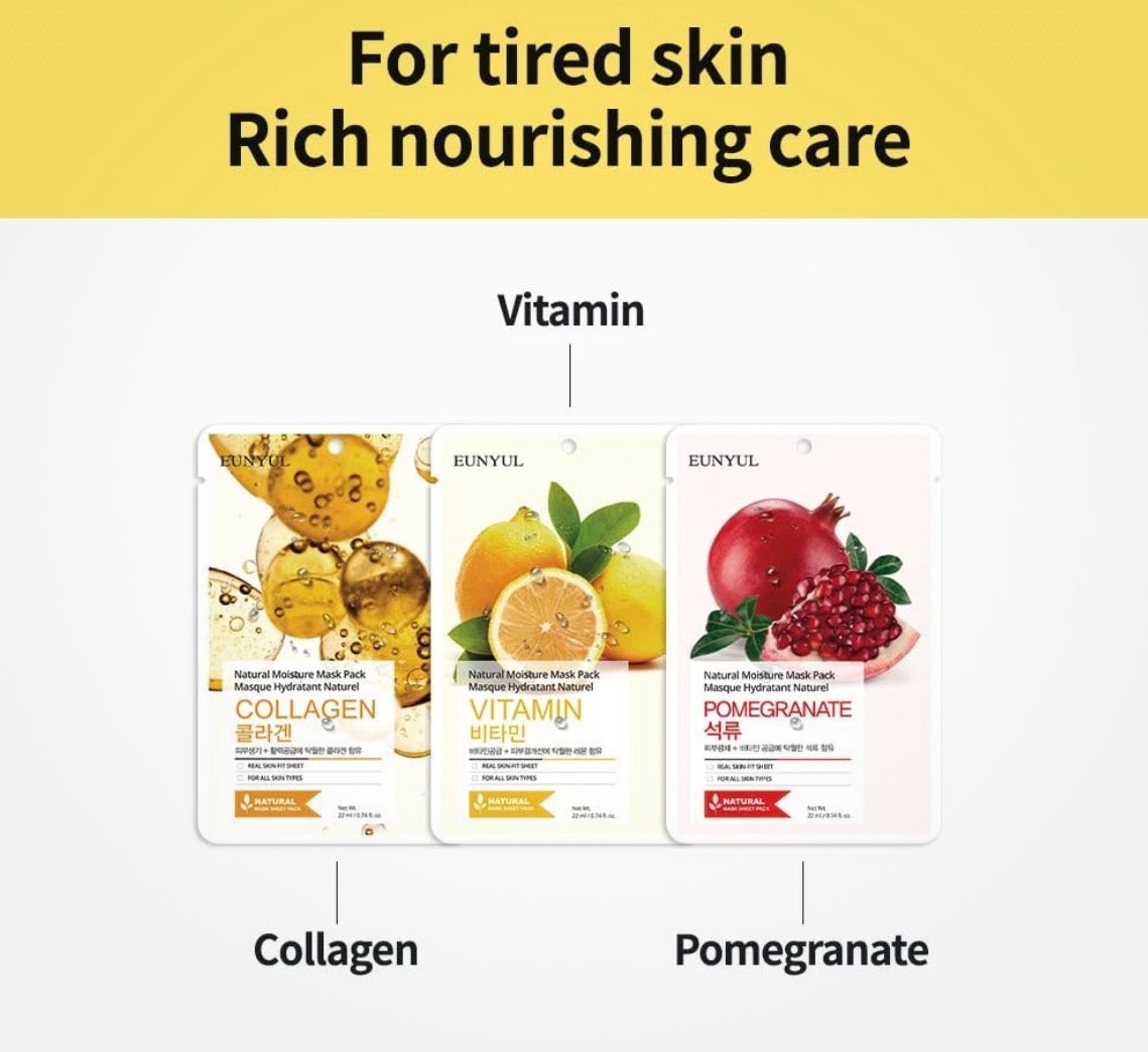 EUNYUL Natural Sheet Mask Pack 22ml*10ea