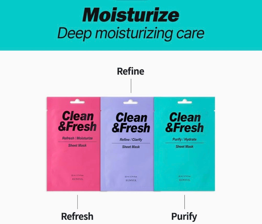 EUNYUL Clean & Fresh Sheet Mask 22ml*30ea