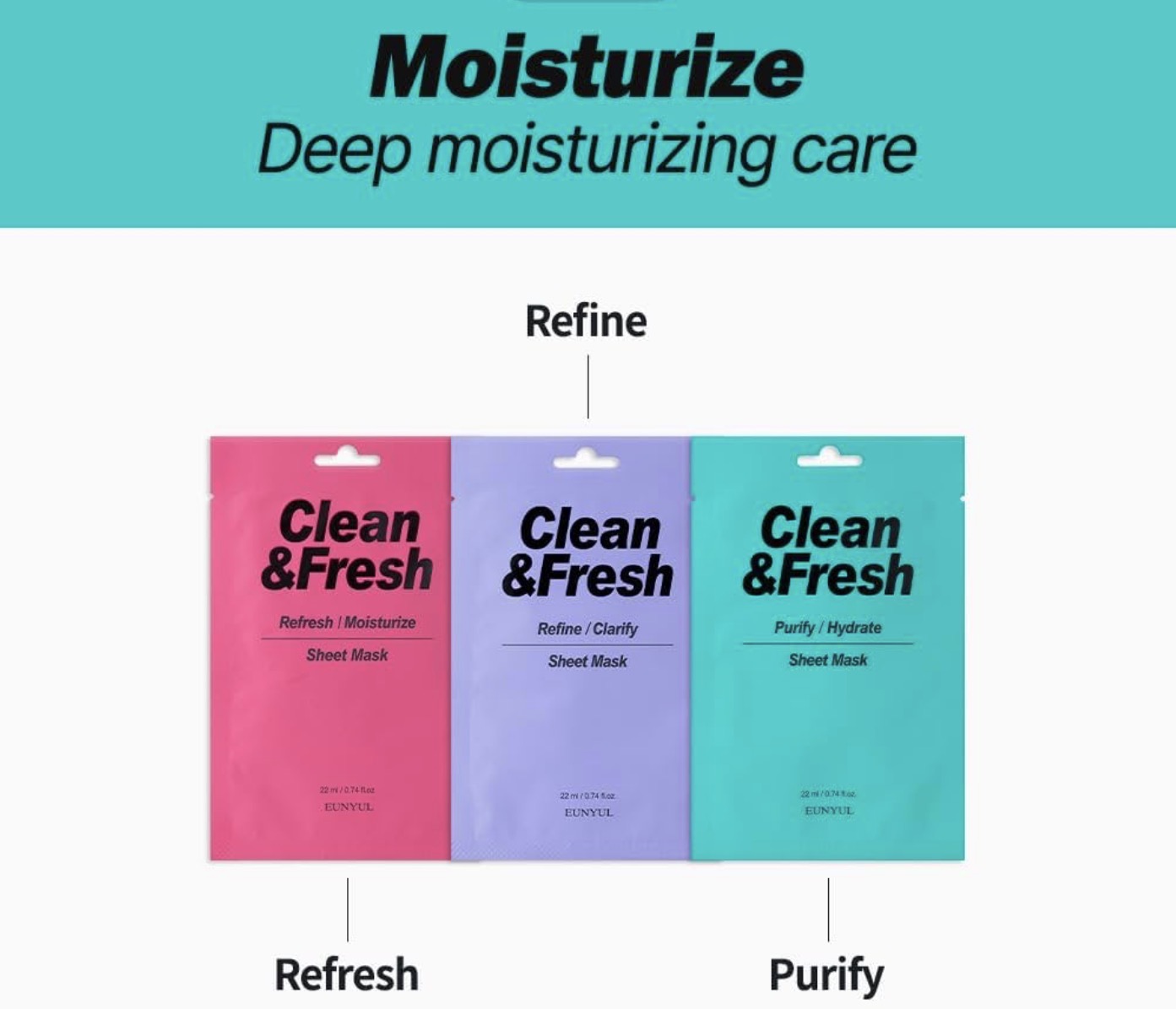 EUNYUL Clean & Fresh Sheet Mask 22ml*30ea