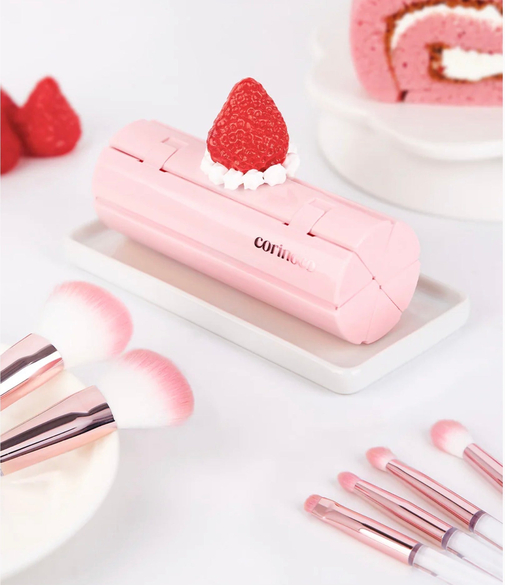 CORINGCO Pink Roll Brush Set 6P